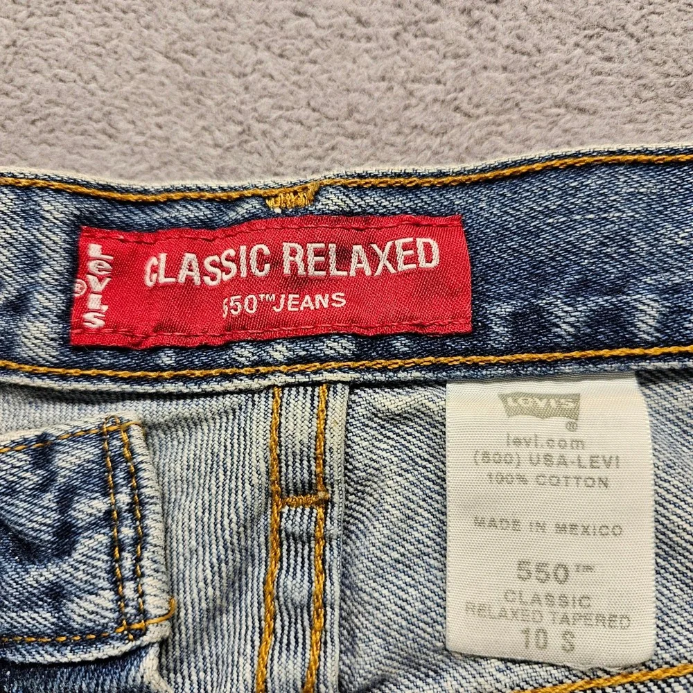Vtg Levi's 550 Cut Off Shorts Womens 10S Blue Denim Classic Relaxed Fit Red Tab